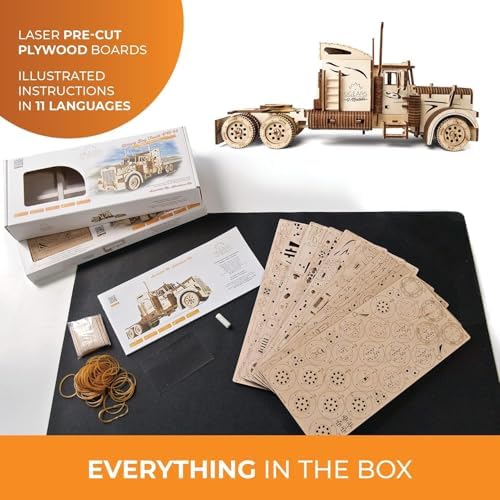 UGEARS Heavy Boy Truck VM-03, Model Kit, 3D Puzzle, Semi Truck Hobby Kits for Adult Model Kit Tractors, Brain Teaser, Hobby Set Home Decoration - Image 7