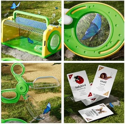 Bug Catching Kit for Kids Outdoor Exploration, 9-in-1 Explorers Catcher Kit with Telescope, Magnifier, Flashlight & Compass, Observation Box for Nature Adventure, Kids Bug Catching, K - Image 5