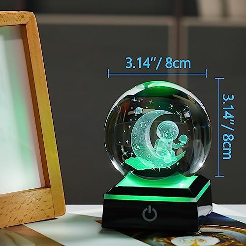 3d Astronaut Moon Crystal Ball Planets Space Decor Astronomy Science Gift - Image 6