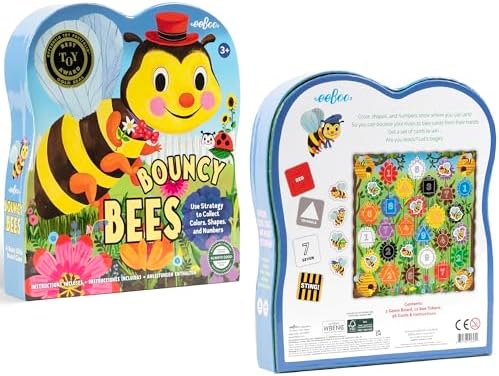 eeBoo: Bouncy Bees Board Game, Learn Colors Numbers and Shapes, Strategy Game for 2-4 Players, Screen-Free Fun, Kids Ages 3 and up - Image 7