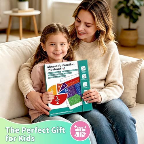 Magnetic Fraction Book, 102 Piece Fraction Manipulatives for Kids - Image 6