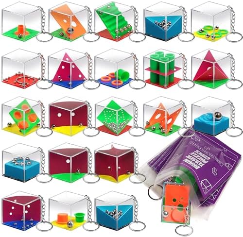 Brain Teaser Puzzle Cubes Keychains (72-Pack) Mini Maze Party Favor Toys by KiddieLoot