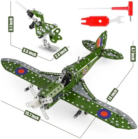 Model Airplane Kits for Boys 8-12,Erector Set for Boys Building Toys Age 10-12,374 PCS DIY Building Stem Projects Toys for Kids,Cool Aviation Gifts for Airplane Model Fans - Image 7