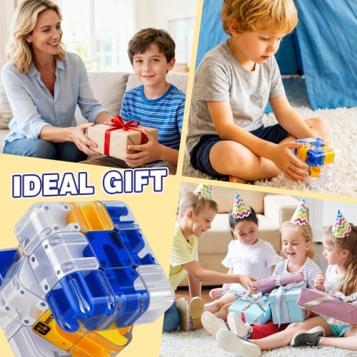 3D Maze Cube Ball Puzzle Brain Teaser for Adults & Kids, Educational Learning Toys Logical Thinking, Family Board Games Tabletop, Durable Puzzle Cube (White&Blue&Yellow, 2.7x2.7x2.7) - Image 7