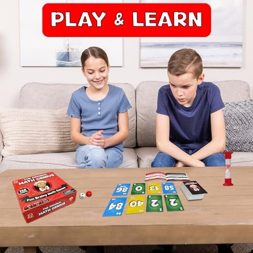 JOiFuli The Original Math Genius Card Game: an Educational Game of Addition, Subtraction, Multiplication, and Division for Ages 6 Years and Up - Image 6