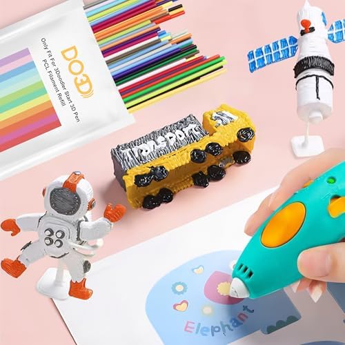 21 Mixed Beautiful Colors 3D Pen PCL Filament Refill, Only Fit for 3Doodler Start 3D Pen, Each Strand 15cm, Each Color 5 Strands, Total 105pcs 1575cm PCL Filament Refill Pack by DO3D - Image 5