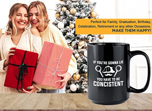 Detective Coffee Mug 15oz Black - If You're Gonna Lie, You Have To Be Concistent - Private inverstigator Public investigator enigmatic person police training gift - Image 7