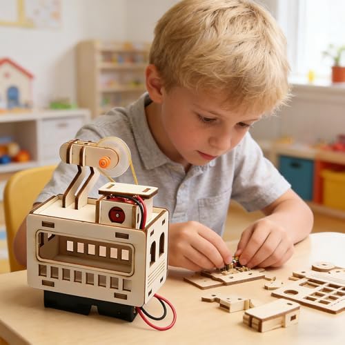 2 Sets Engaging Wooden Cable Car Model Set Assembly Ropeway Toy Set for Promoting Creativity and Scientific Discovery Hands on Learning Toy - Image 7