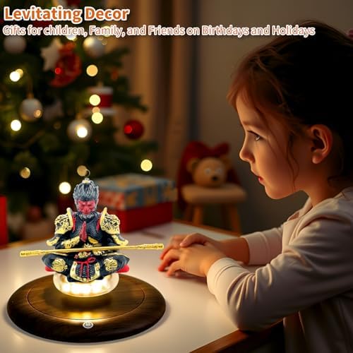 Levitating Display, 360°Magnetic Levitation Rotating Base Black Myth Floating Decor with Touch LED Light Magnetic Floating Display Kit & Figure Stand for Collectibles, Kids, Adults - Image 7
