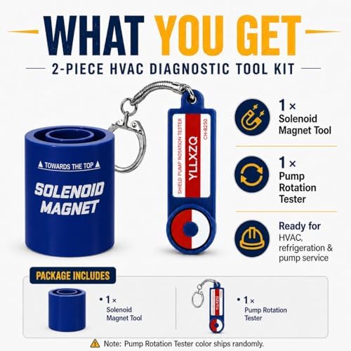 2-in-1 HVAC Diagnostic Tool Kit, 18mm Solenoid Magnet Tool & Pump Rotation Tester, Solenoid Valve Troubleshooting Magnet, AC Magnetic Field Detector, Rotation Checker for Valves(Blue) - Image 6