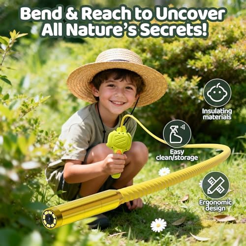 Dinosaur Borescope Snake Camera Toy: Kids Outdoor Toy Kits, Camping Exploration Portable Toy with Lights & 2.4" Screen, Educational STEM Birthday Gift for Boys & Girls 4 5 6 7 8 9 10-Year-Old - Image 7