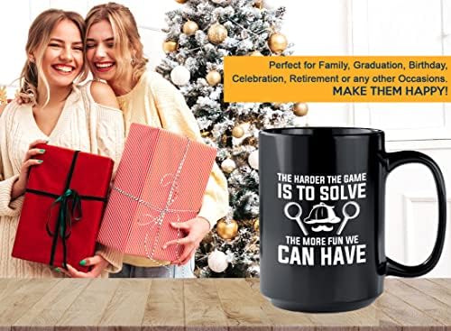 Detective Coffee Mug 15oz Black - The Harder The Game Is To Solve - Private inverstigator Public investigator enigmatic person police training gift - Image 7
