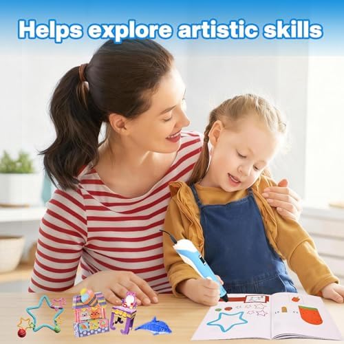 3D Pen Stencils with 2 Finger Caps, 20 Pages 40 Patterns 3D Drawing Book Templates, with a Reusable Transparent PVC Drawing Board, 3D Art Pen Accessories Adults Starter for 3D Printing Pen - Image 7