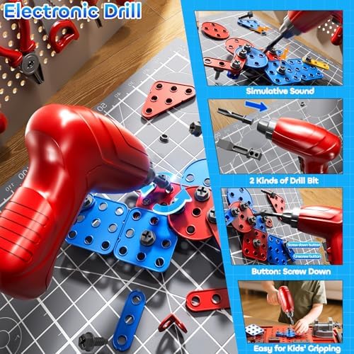 Kids Tool Toy Playset with Electronic Drill Sound for Aged 3-8 - Image 7