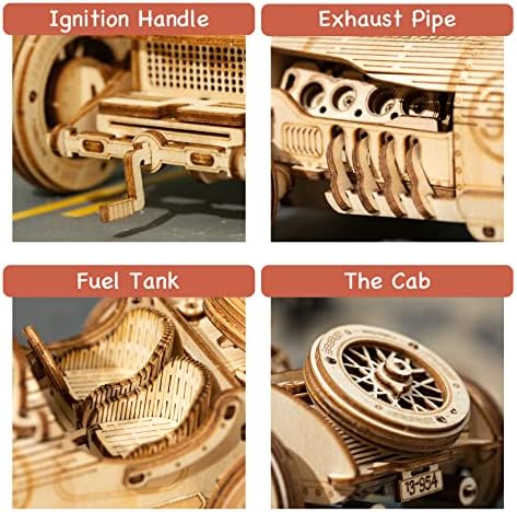 ROKR Model Car Kits Wooden 3D Puzzles Model Kits for Adults Educational Brain Teaser Assembly Model, Desk Decor/DIY Hobbies/Gifts (Grand Prix Car) - Image 7