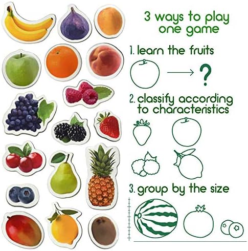 Fridge Magnets for Kids – Big 25 Fruit & Berries - Learning Toy - Image 6