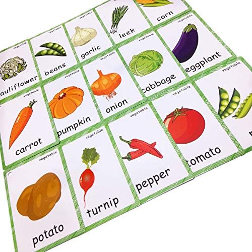 Set of Vegetables Flash Cards for Toddlers(20 pc) | Kids Learning Flashcard & Montessori Pocket Cards Toys | Perfect for Pre-K Decor Background Wall Stickers, Teacher/Autism Therapists Tools - Image 7