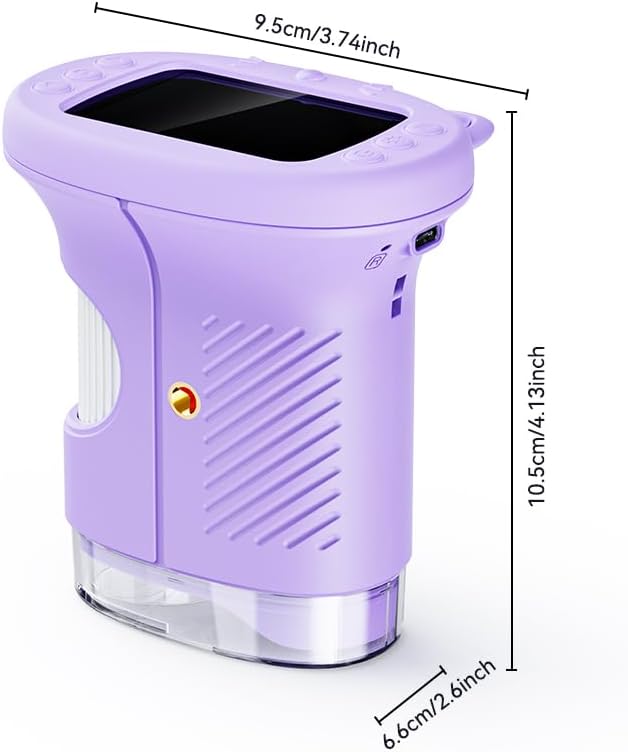 Kids Microscope, 1000X Portable Mini Pocket Microscope with 2.4″ IPS Screen & 8 LEDs, Rechargeable, STEM Educational Science Kit Toys, Best Christmas Birthday Gifts for 4-12 Year Old, Grape