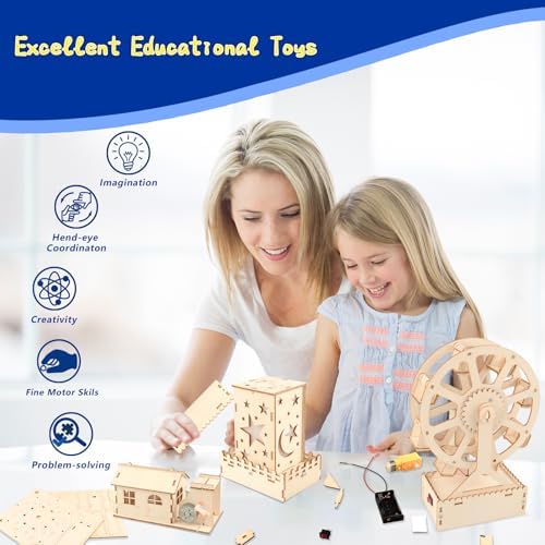 12 Set STEM Kit for Kids, Age 8-12, Unisex, Educational STEM Toys, Wood Building Crafts Kit, Ideal Christmas Birthday Gift - Image 7