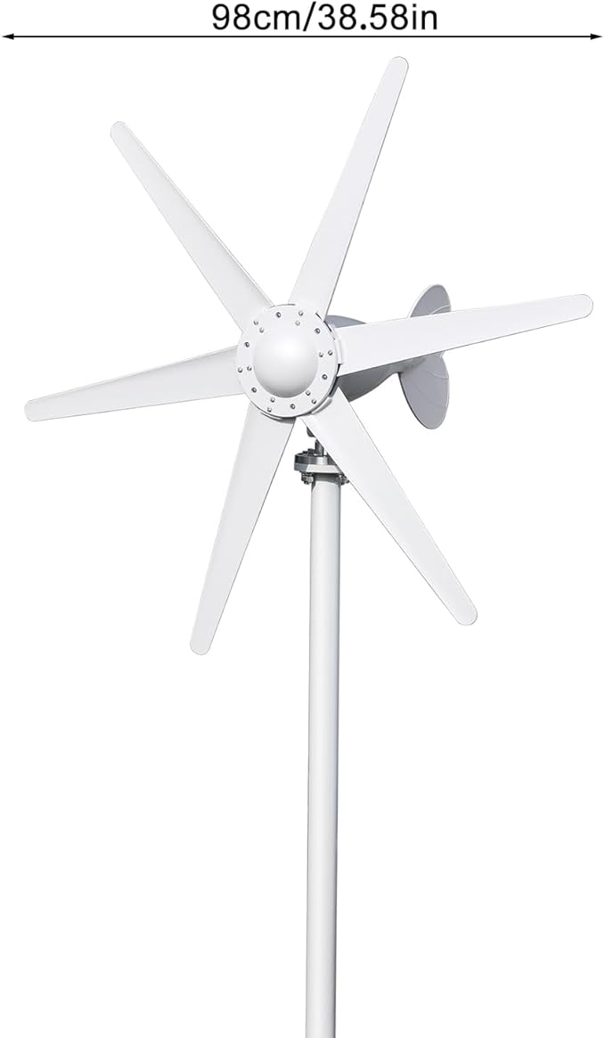 800W 12V/24V Wind Turbines Generator, 6-Blade Fan Wind Turbines Generator Kit, Electromagnetic Electricity Producer Equipment