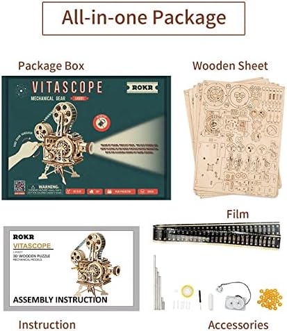 ROKR Wooden Puzzles Marble Run Mechanical Model Kit Bundle 3D Self-Assembly Puzzles for Adults Gifts for Teens 14+ - Image 7