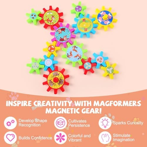 Relaxweex Magnetic Gears Interchangeable for Fridge,36 Pcs,Animal - Image 6