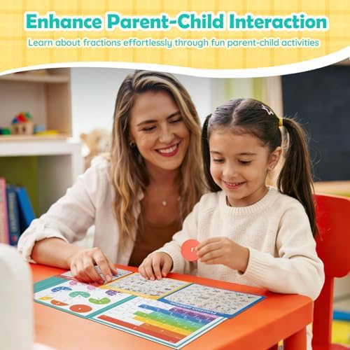 Magnetic Fraction Educational Puzzle for Kids – Fraction Manipulatives with Tiles & Circles, Montessori Magnetic Fraction Book for Elementary School, Visual Learning for Fractions Games - Image 7
