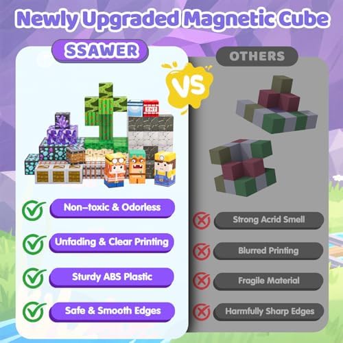 Magnetic Blocks, 150PCS Magnetic Building Blocks, Stacking Magnets for Kids, Sensory Toy for STEM Constructions Magnet Blocks for Boys Girls Age 3+, Christmas Birthday Gifts - Image 5