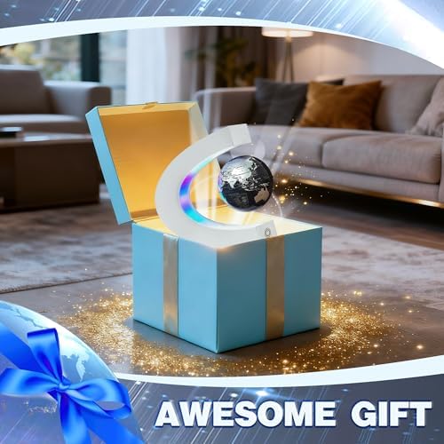 Flagest Magnetic Levitating Globe with LED Light, C Frame Floating World Globe Lamp, Cool Gadgets for Men Boys and Girls, Cool Stuff Tech Gifts for Office Bookshelf Home Desk Decor - Image 6