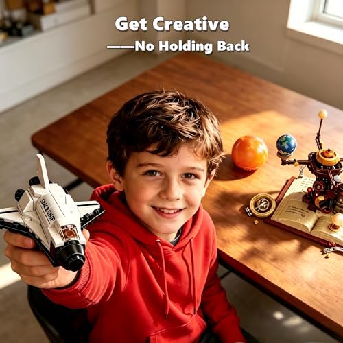 Spinning Solar System Space Building Set with Book Base, Compatible with Lego Space, Rotatable Planets & Rocket Sets, 672PCS STEM Educational Mechanical Space System Toys for Boys Girls Adults - Image 7