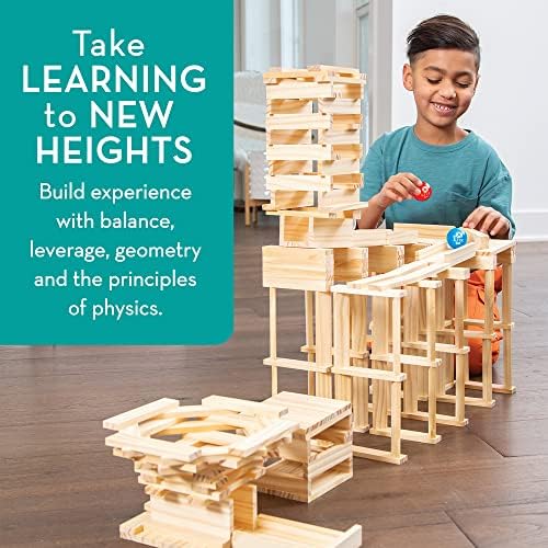 MindWare KEVA Contraptions, Wooden Blocks Building Set, Marble Run Kit, Includes 2 Balls - 400 Planks - Image 7