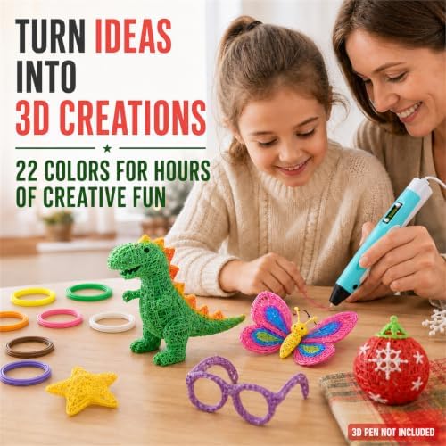 3D Pen Filament Refills, 22 Colors, 1.75mm PLA, 220 Feet - Image 7