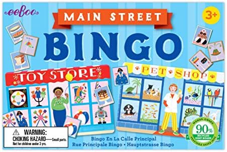 eeBoo: Main Street Little Bingo Game, Developmental and Educational, Allows for Recognition, Concentration, and Memory Skills, for Ages 3 and up by eeBoo