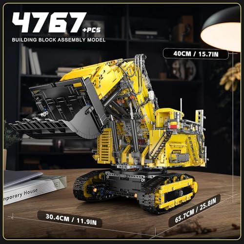 Mould King 17070 RC Excavator Building Set for Adults, 4767 Pieces Truck Construction Vehicle Model, APP Remote Control Truck with Engines, STEM Engineering Toys - Image 7