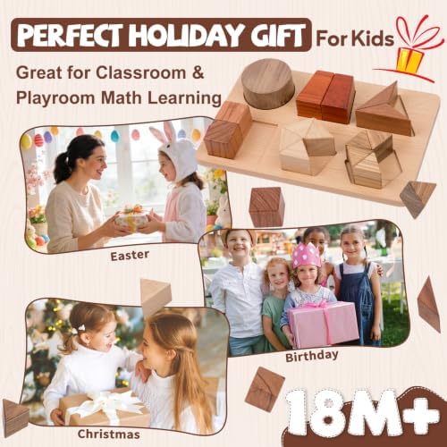 Montessori Wooden Fraction Puzzle Toy for Ages 3+,Fraction Manipulatives - Image 7