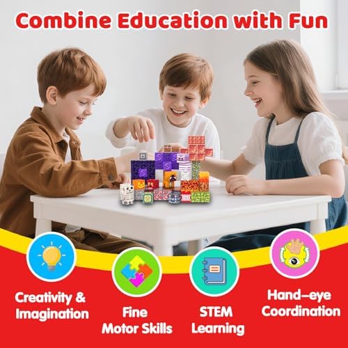Magnetic Blocks, 100PCS Light Up Building Cube Toys Gifts for Kids - Image 6