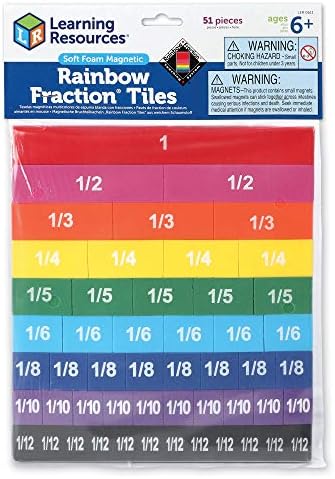 Learning Resources Magnetic Rainbow Fraction Tiles (Pack of 2) - Image 4