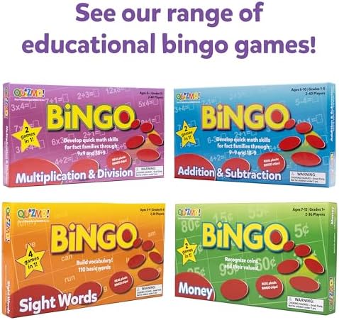 LEARNING ADVANTAGE QUIZMO Addition & Subtraction, Bingo-Style Math Game - Image 7