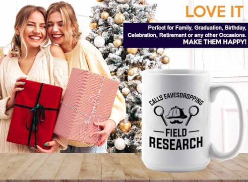 Detective Coffee Mug 15oz White Field Research Quote Police Officer Gift - Image 7