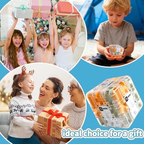 3D Cube Puzzle with Ball Track, Brain Teaser Logic Toy for Kids & Adults, Handheld Twist Challenge Cube for Spatial Reasoning, Easter Basket Stuffers for Boys Girls 8-12 Gifts(Orange) - Image 6