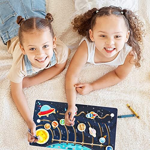 Zeoddler Movable Solar System Puzzle for Kids 3-6, Wooden Space Toys for Kids, Planets for Kids Preschool Learning Activities, Gift for Boys, Girls - Image 6