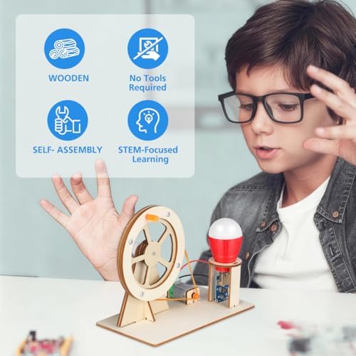 Totority Manual Hand Crank Generator DIY Assembly Science Kit for Educational Stem with Light Bulb Enhances Practical Skills and Concentration for Boys Random Color - Image 7