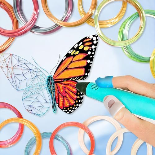 MIKA3D 5 Colors 3D Printing Pen Filament Refill, Each 10m, One Glowing in Dark PLA, One Clear Rainbow, 3 Different Color Silk Rainbow PLA, Total 50m 3D Printer Filament Sample Pack - Image 4