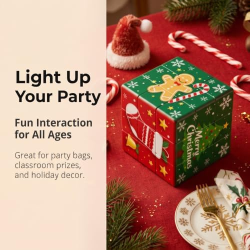 Xmas Pluzz Cube 3x3 5.7cm Twisty Puzzle Brain Speed Cube - Image 7