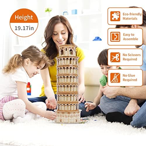 3D Puzzles London Big Ben, Pisa Leaning Tower, City Large Architecture Building Model Kit - Image 7