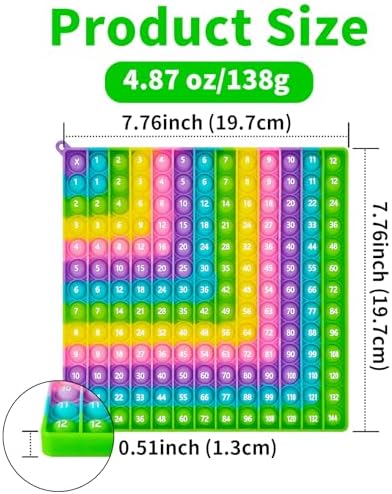 12x12 Multiplication & Addition Chart, Math Pop Learning Toy for Kids - Image 6
