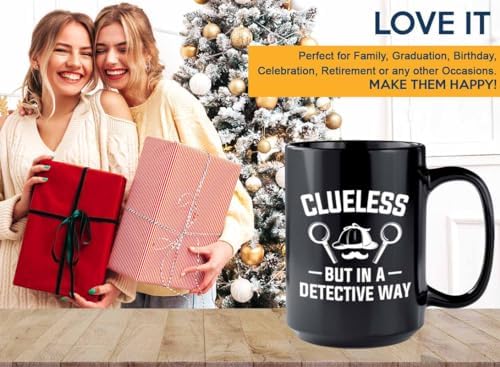 Detective Coffee Mug 15oz Black Clueless Quote Police Officer Gift - Image 7