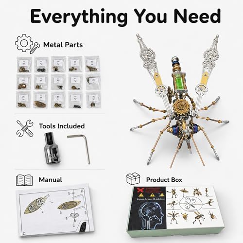 3D Metal Puzzles for Adults Teens-160+Pcs-Mechanical Mosquito Bee Insect Models-3 Hours to Build-Ideal for Birthday Gifts and Decorations (Mechanical Mosquito) - Image 7