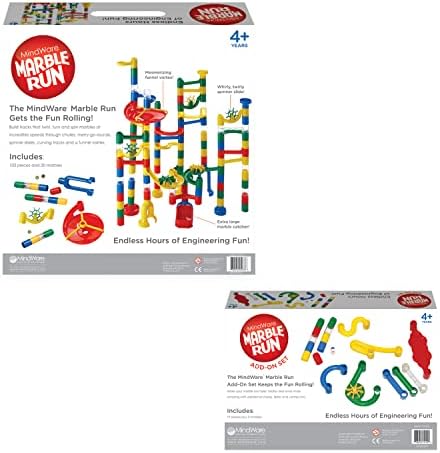 MindWare Marble Run and Add-on Set - 120+ Piece Building Set for Kids Plus Over 20 Marbles - Image 7
