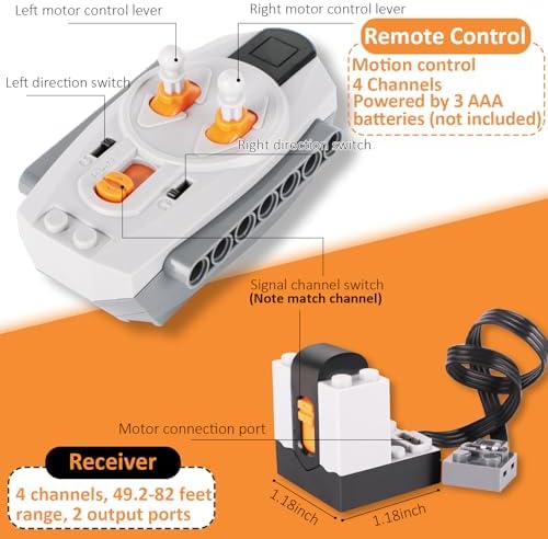 VAOEVA 5-in-1 Motor Kit Compatible with Most Stud Building Blocks, Motor Set with Powerful Motors, Advanced Remote Control Functionality, Wide Compatibility - Image 4